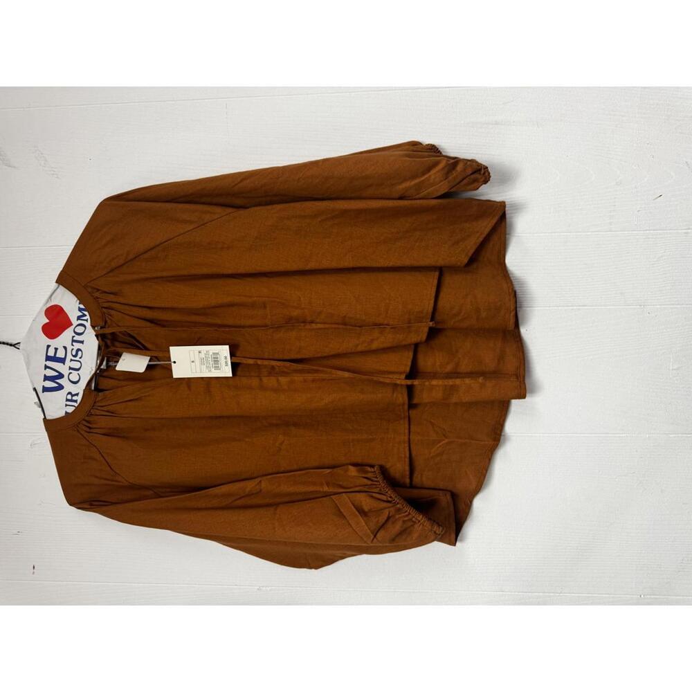 Rust Orange Women's Long Sleeve Blouse - Size S - Picture 2 of 4